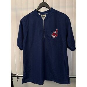 Vintage Men’s Lee Sport Cleveland Indians Mesh Pullover 1/4 zip Top Size Medium